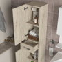 Hanah Home Mueble de Baño 2 Puertas 1 Cajón Selin Travertino Melamina 35x179x31.3cm